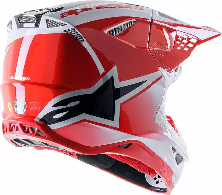 Supertech M10 Unite Casque Cross Alpinestars Blanc/ Rouge - 2