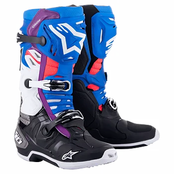 Alpinestars Tech 10 Supervented Crosslaarzen Zwart/ Blauw/ Wit