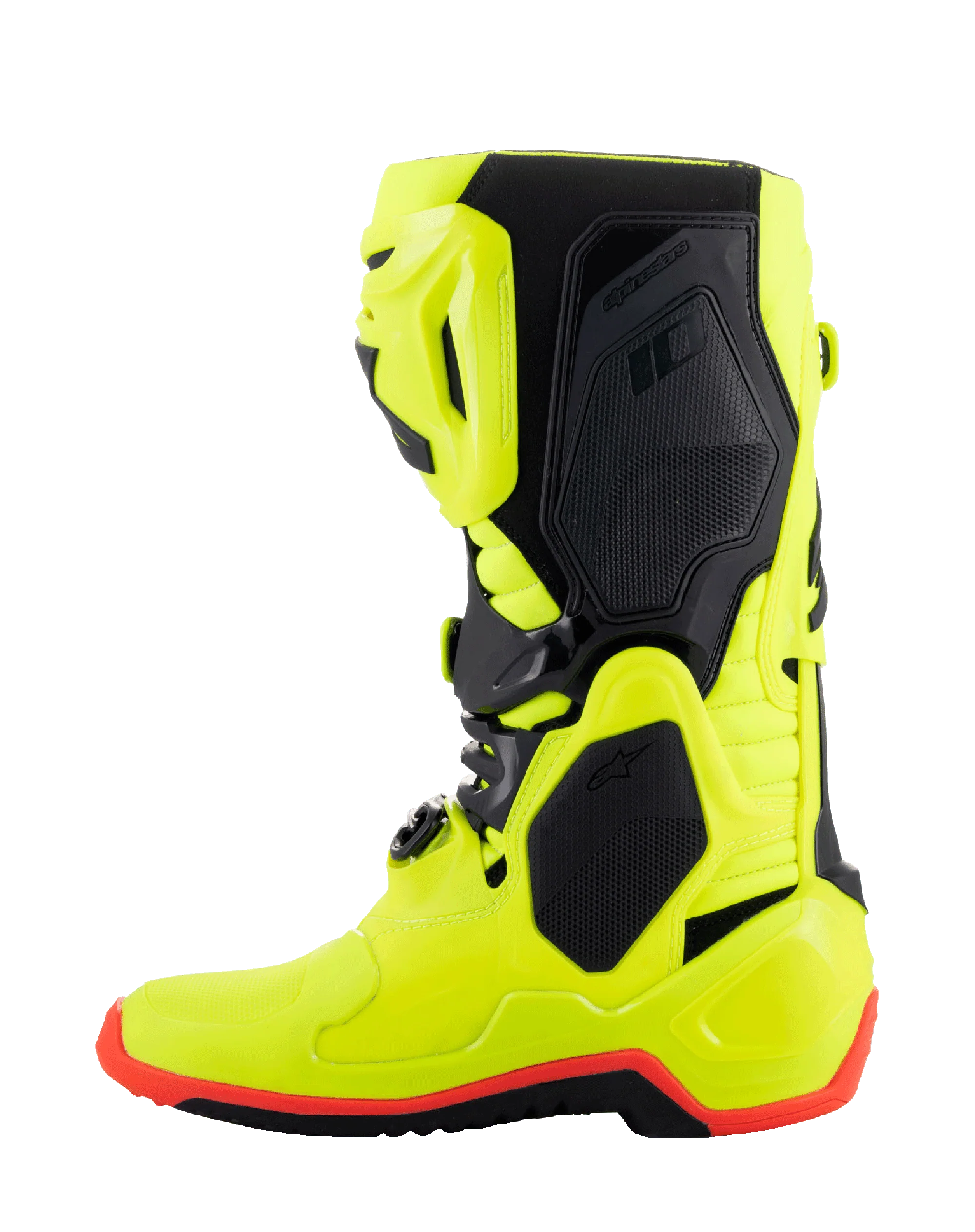 Tech 10 Botas de Cross Alpinestars Negro/ Hi-Vis Rojo/ Hi-Vis Amarillo - 3