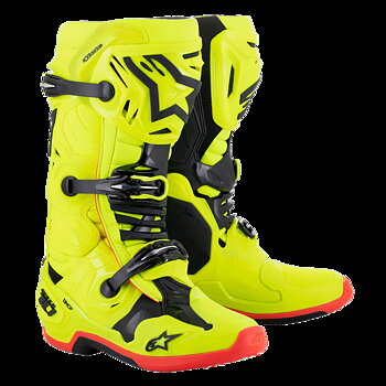 Alpinestars Tech 10 Crosslaarzen Zwart/ Hi-Vis Rood/ Hi-Vis Geel