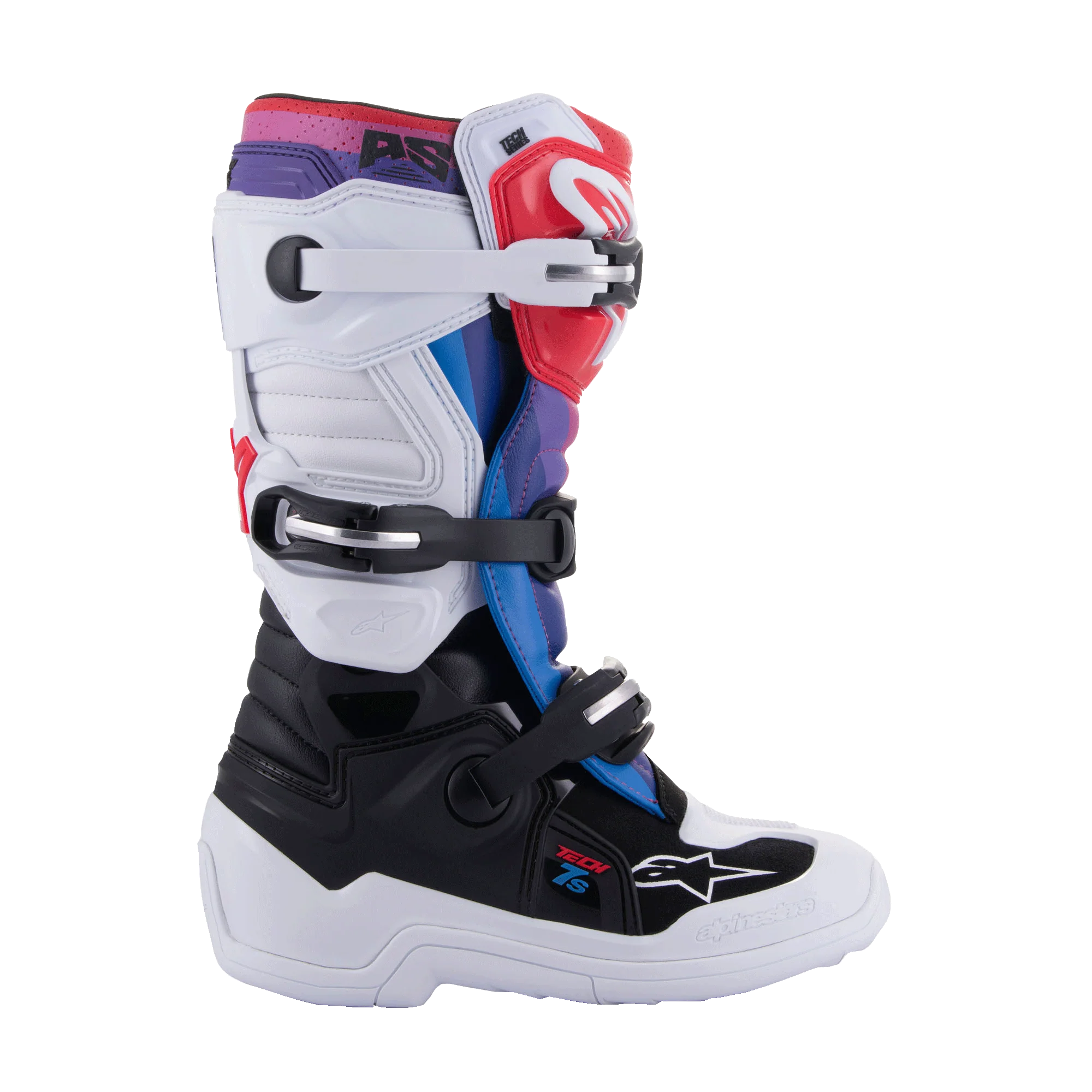 Alpinestars Youth Tech 7S Crossisaappaat Musta/ Rainbow/ Valkoinen - 2