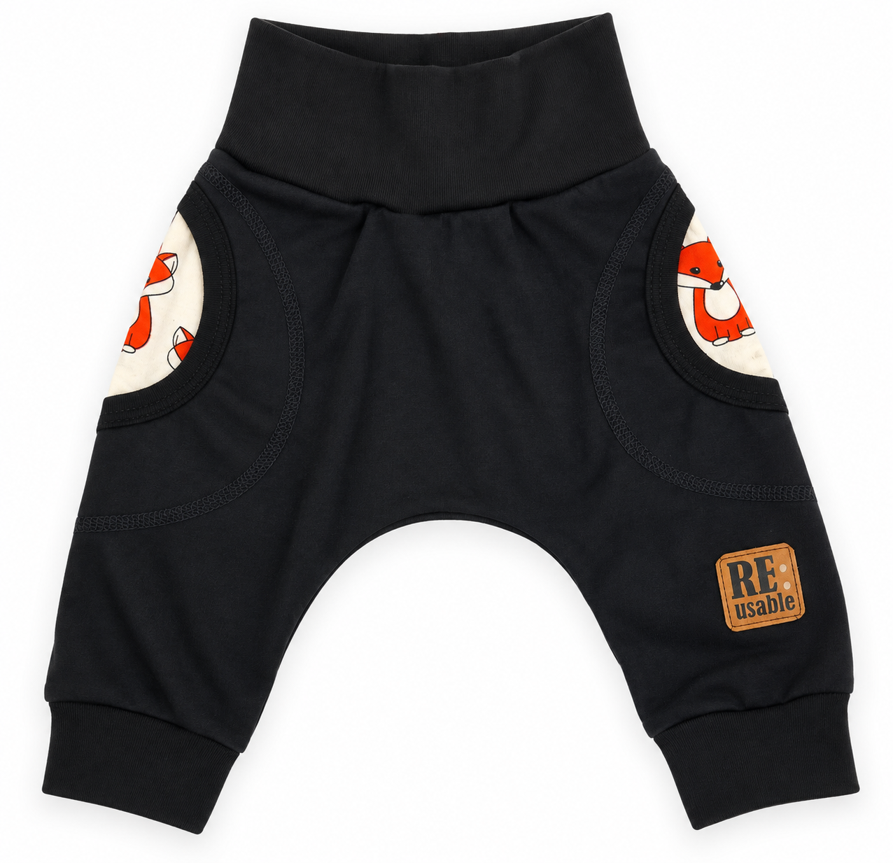 Babyset i bomull med rävar – omlottbody & byxa | 50/56 - 3