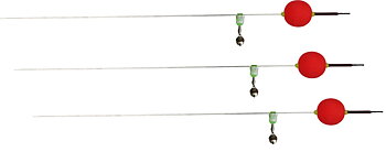 Rocker on cleaning belt with bell and clear red indicator ball and clamp attachment for ice melt