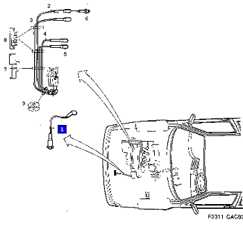  Ignition cable 9000 92-93