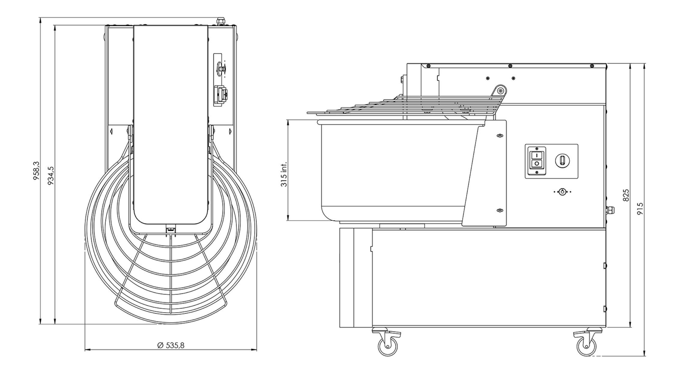 Degblandare på hjul, 48kg/60 liter - 3