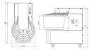 Degblandare på hjul, 48kg/60 liter