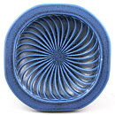Wilhelm Kåge (KAPA 1958) Blue Octagonal Bowl with Relief 18 cm (2)