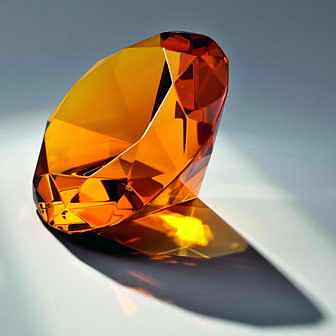 Glas Diamanten  Guld 80 mm Ø