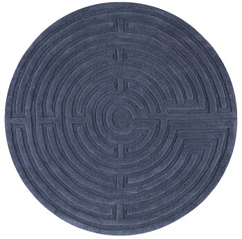 Barnmatta Mini Labyrint Blue 130cm Rund
