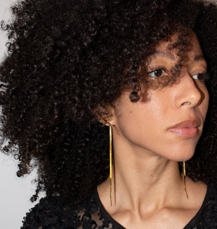 WOS UP NIGHT FALL EARRINGS GOLD - 2
