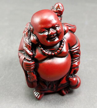 Glad Buddha i Röd (Maitreya) 