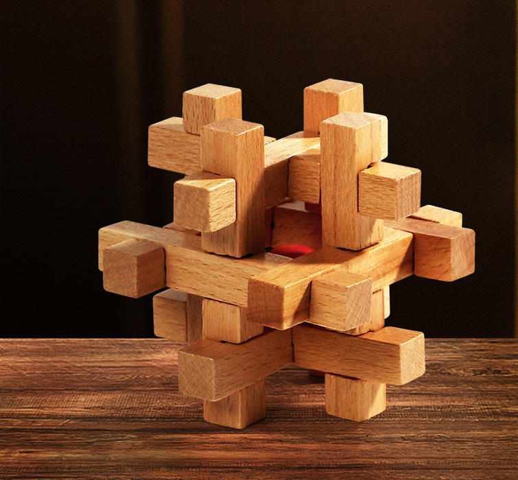 Brain Exercise Wooden Puzzle Difficulty Level 2 - 6