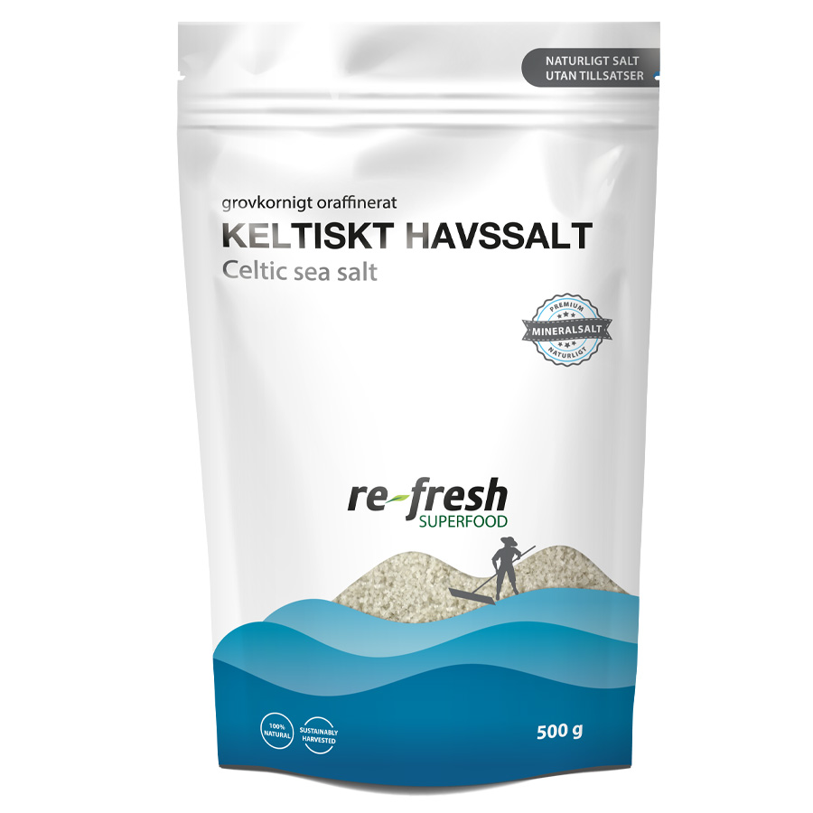 Keltiskt Celtic havssalt grovkornigt Re-fresh Superfood 500g