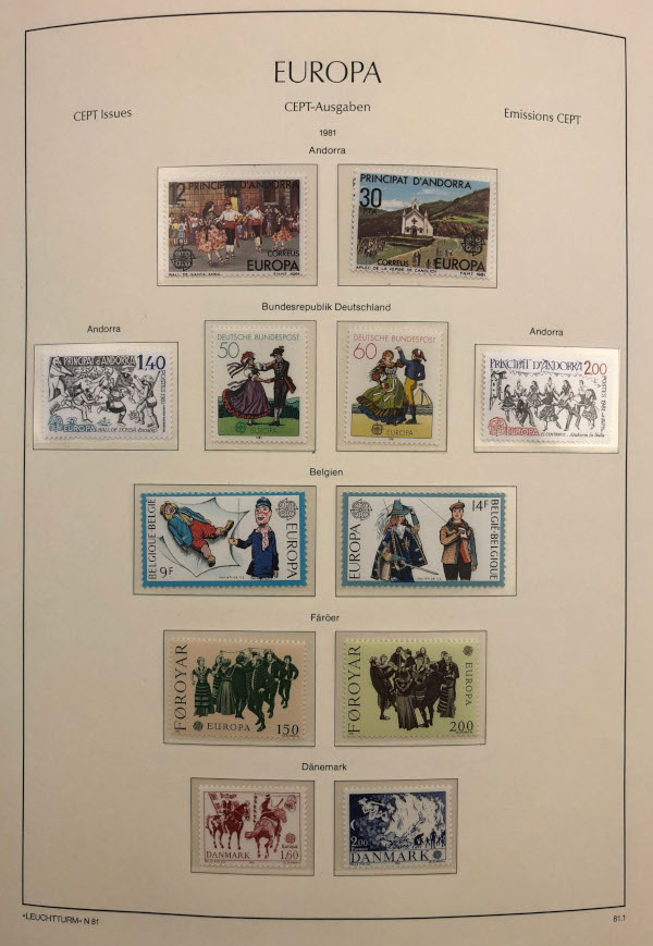 Samling Europa CEPT 1981-1992