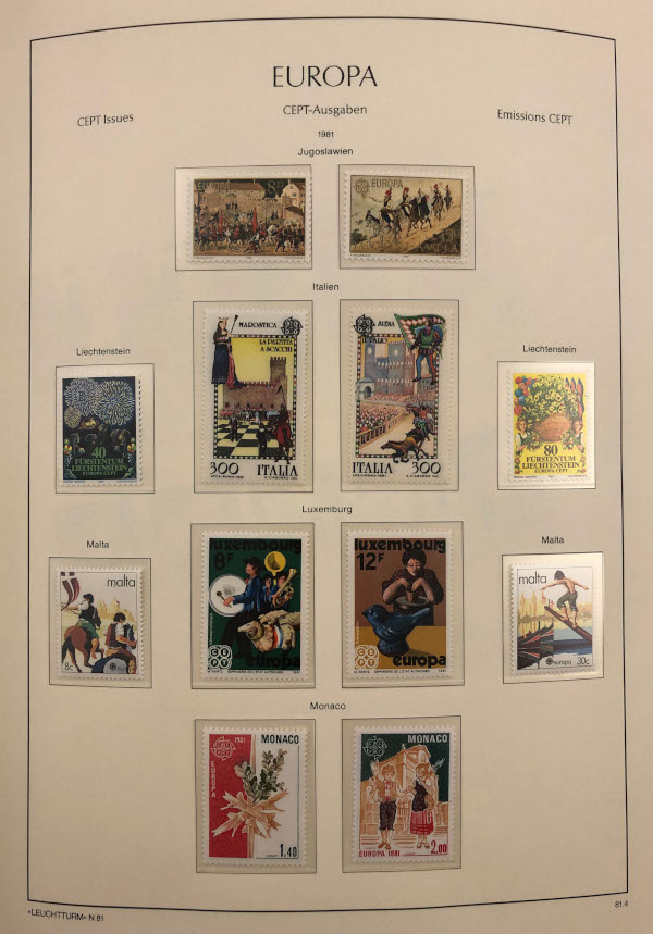 Samling Europa CEPT 1981-1992 - 4