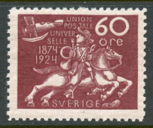 F 221, 60 öre Världspostföreningen 50 år **