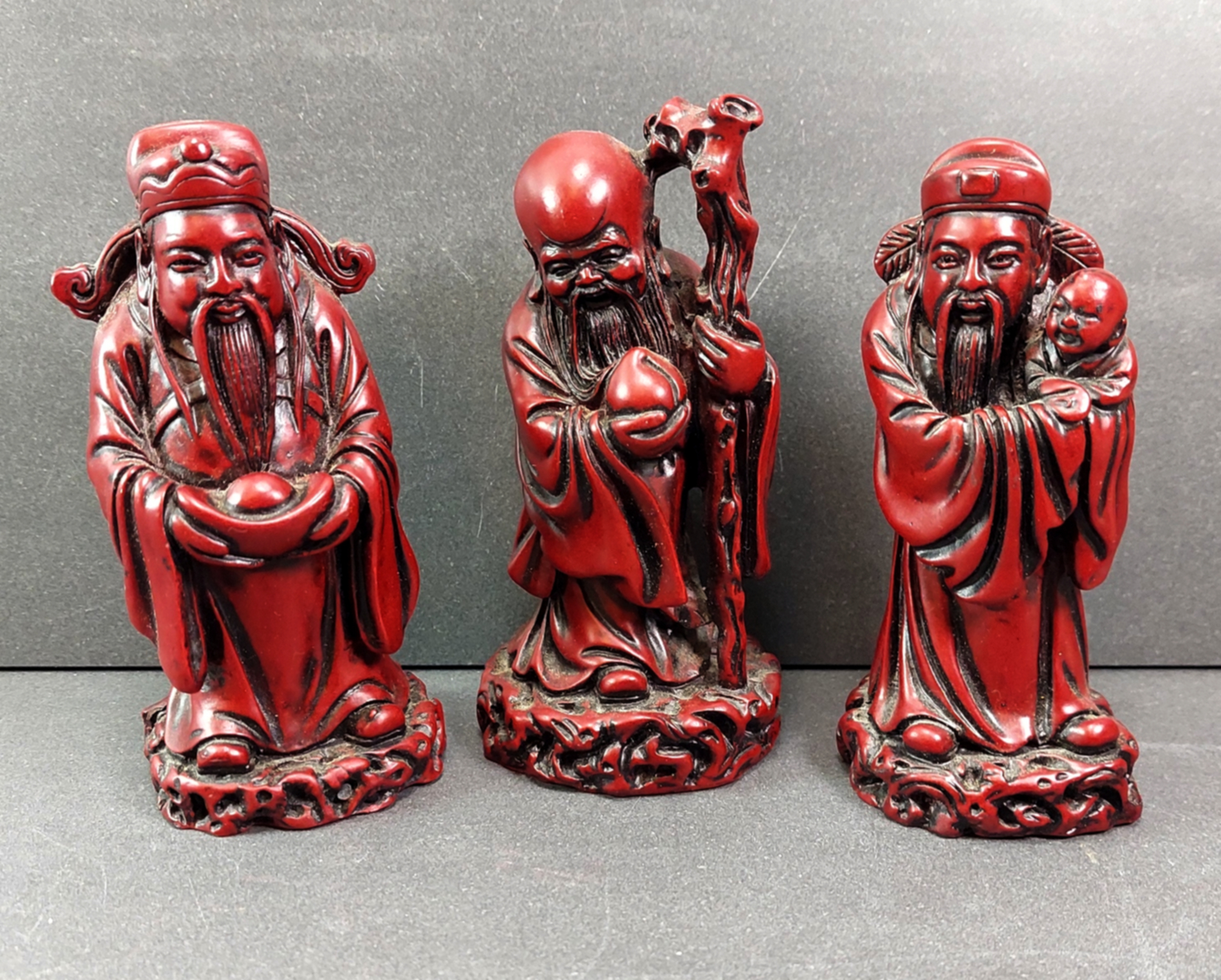 Tre Visa Men - Sanxing (deities) - Set - 12cm