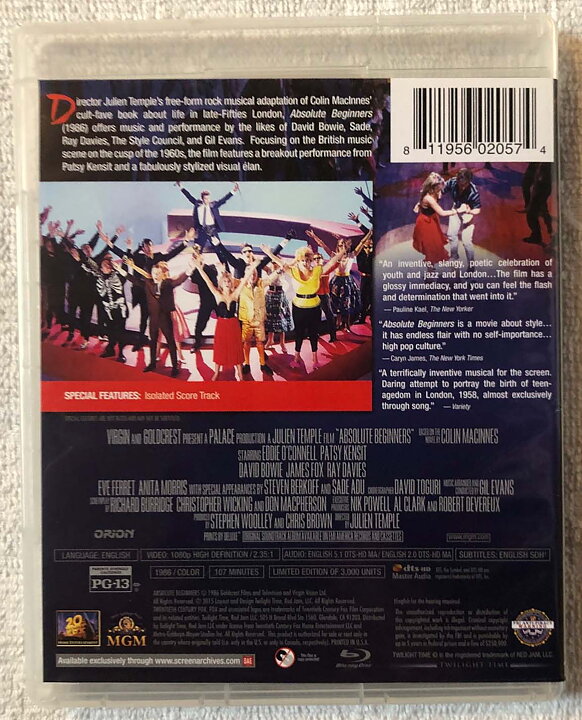 Absolute Beginners Blu-ray Twilight Time Limited Edition