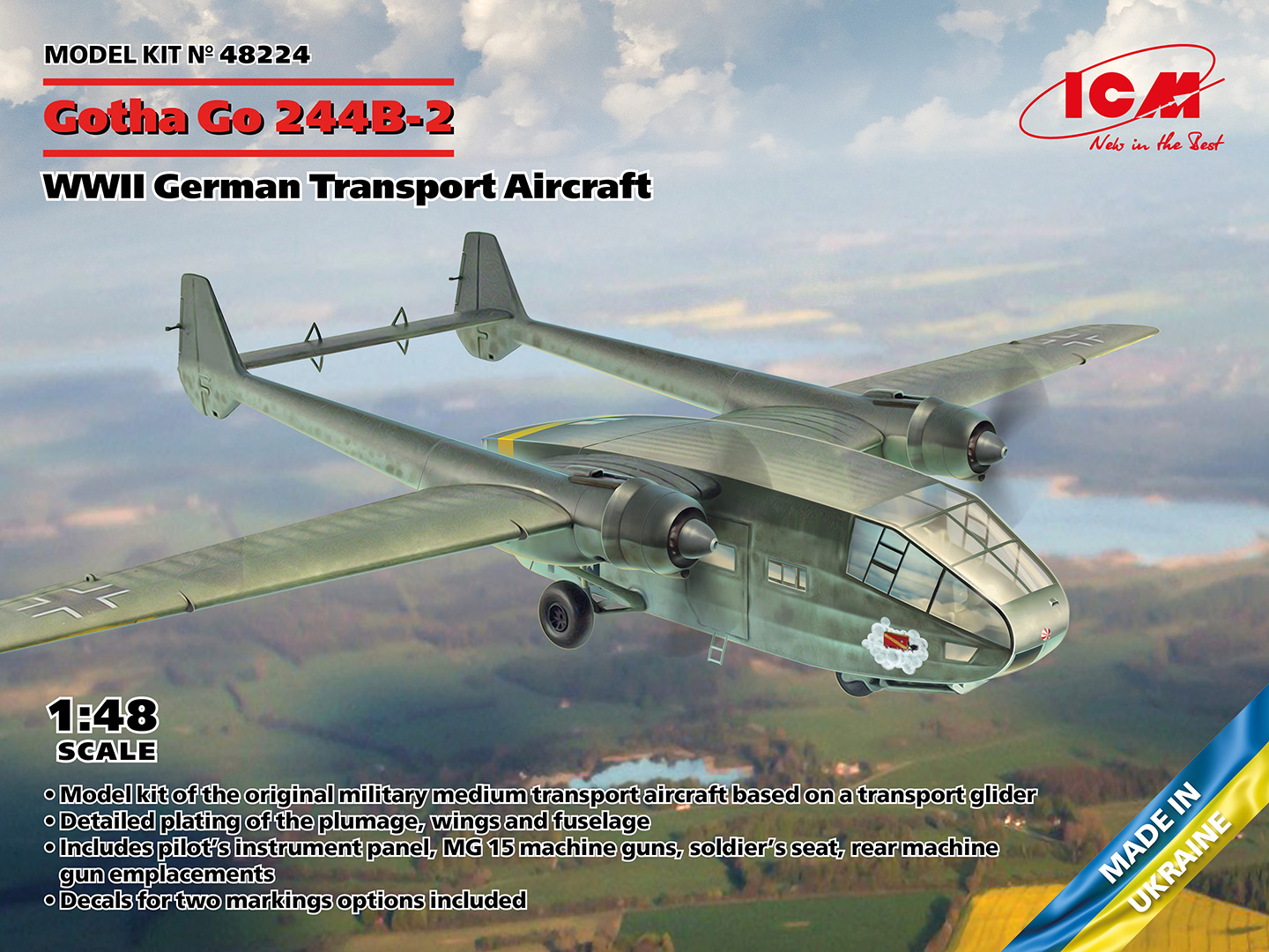 1/48 Gotha Go 244B-2 WWII German Transport Aircraft