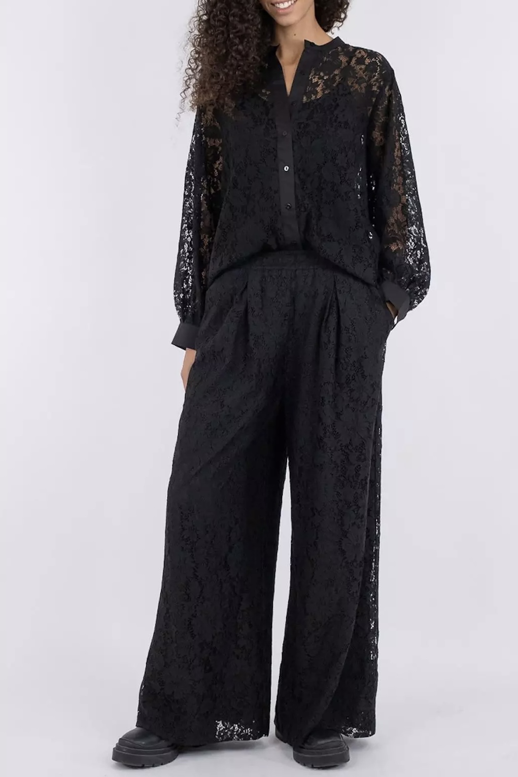 Neo Noir - Madison Lace Pants Black - 2
