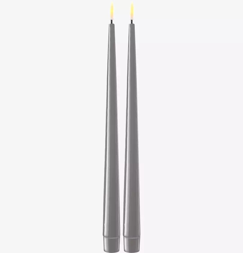 LED Antikljus Grå 2-p 28 cm