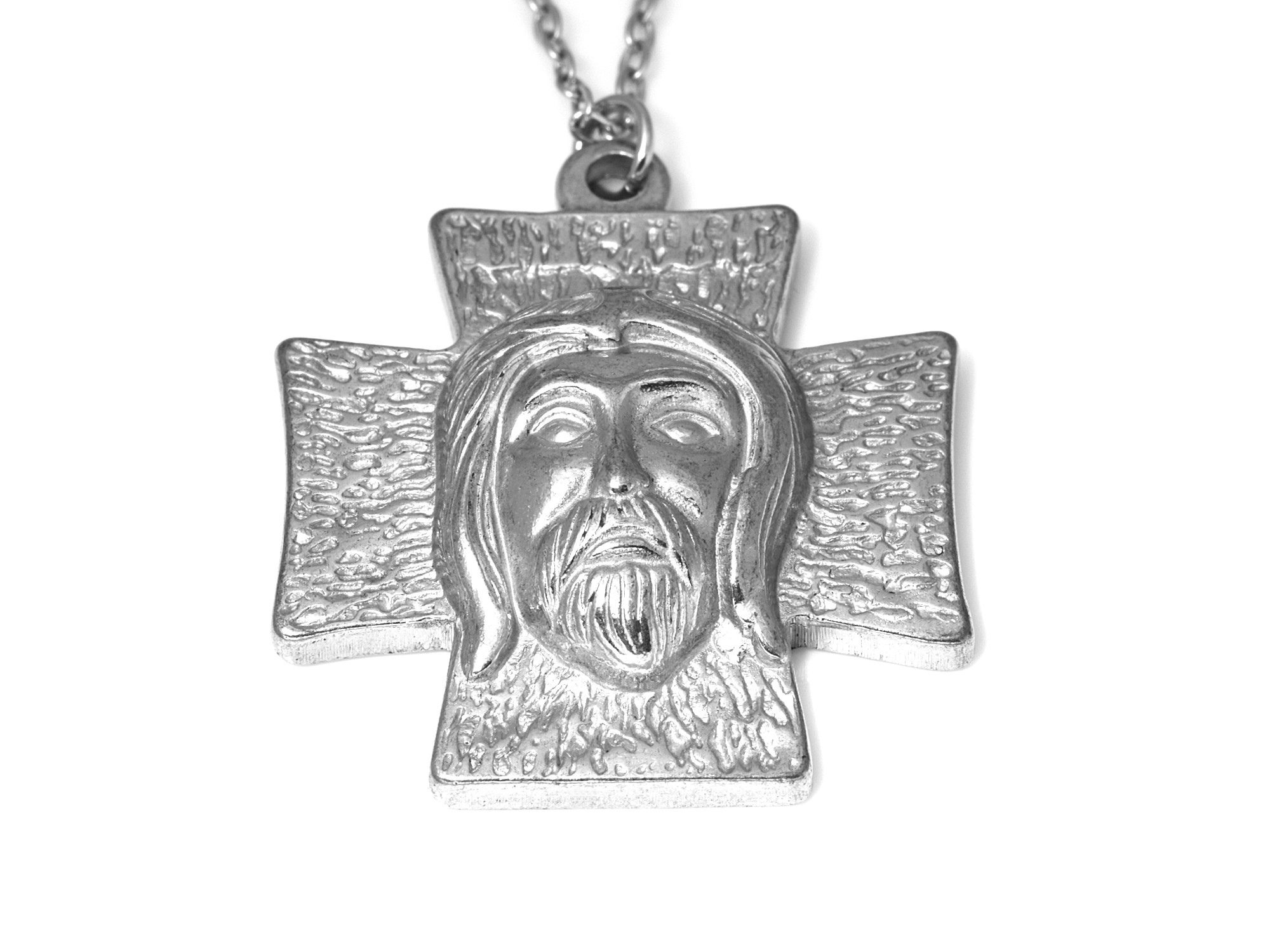 Jesus Kors Halsband i Rostfritt Stål, Kristendom Hänge, Guds son Messias Korssmycke - 2