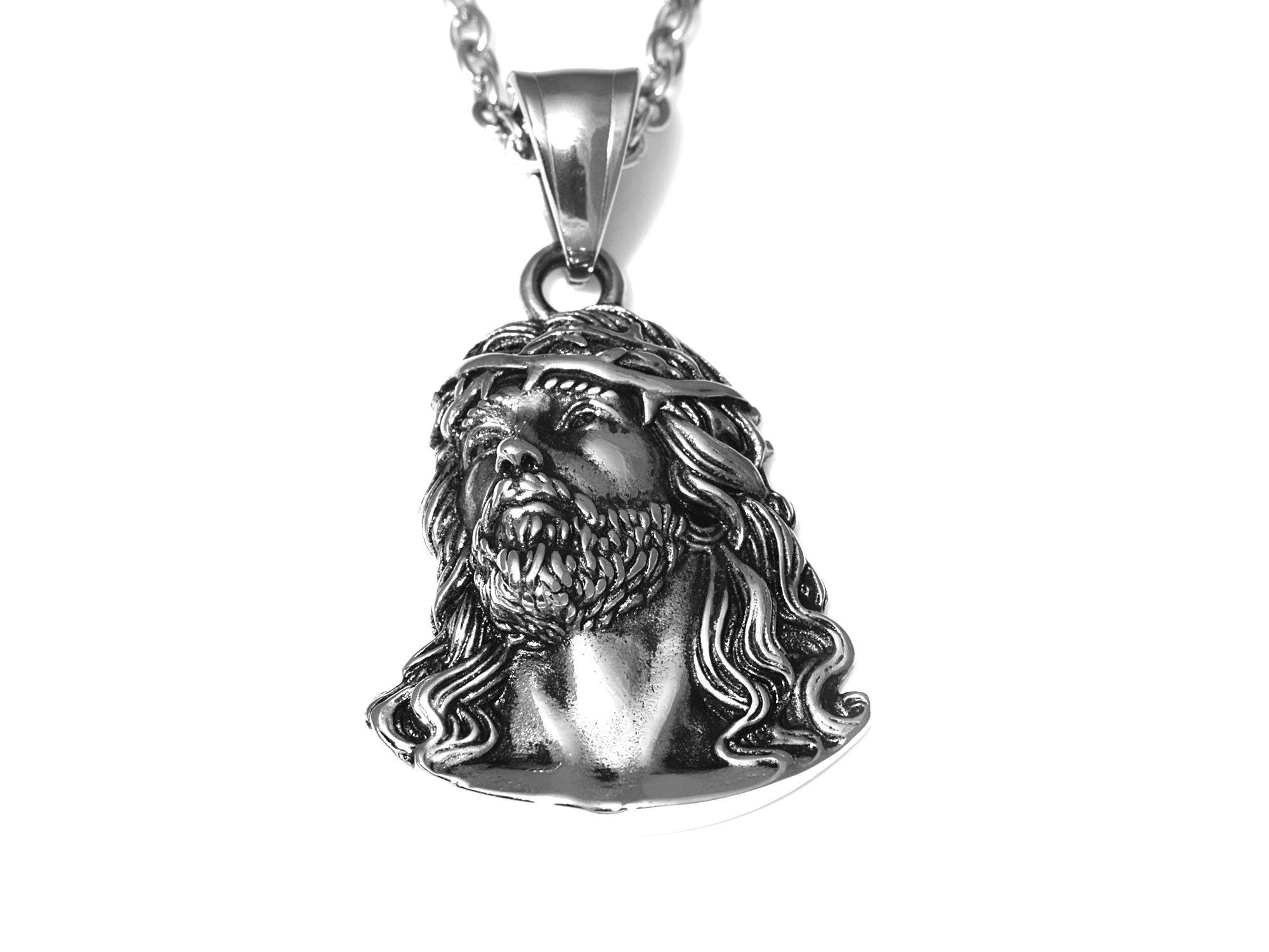 Jesus Halsband i Rostfritt Stål, Messias Hänge, Guds Son Accessoar, Kristendom Smycke - 2