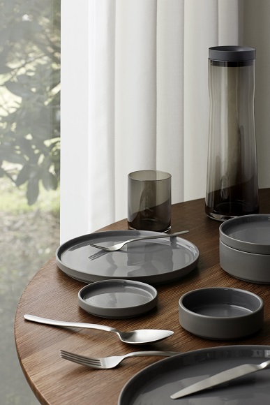 PILAR, Set 2 coffee mugs & saucers, 4 pcs, Pewter - 3