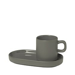 PILAR, Set 2 Espresso Mugs, Pewter