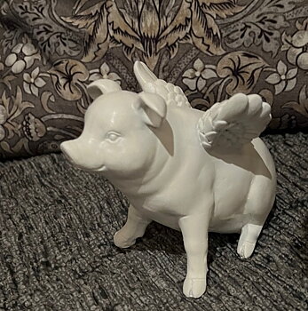 Änglagris gris med vingar "When pig can fly" shabby chic lantlig stil Gårdsromantik