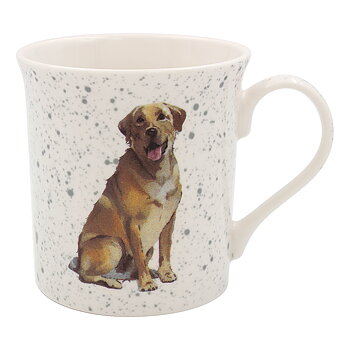 Fin mugg i Engelskt porslin, Gul Labrador