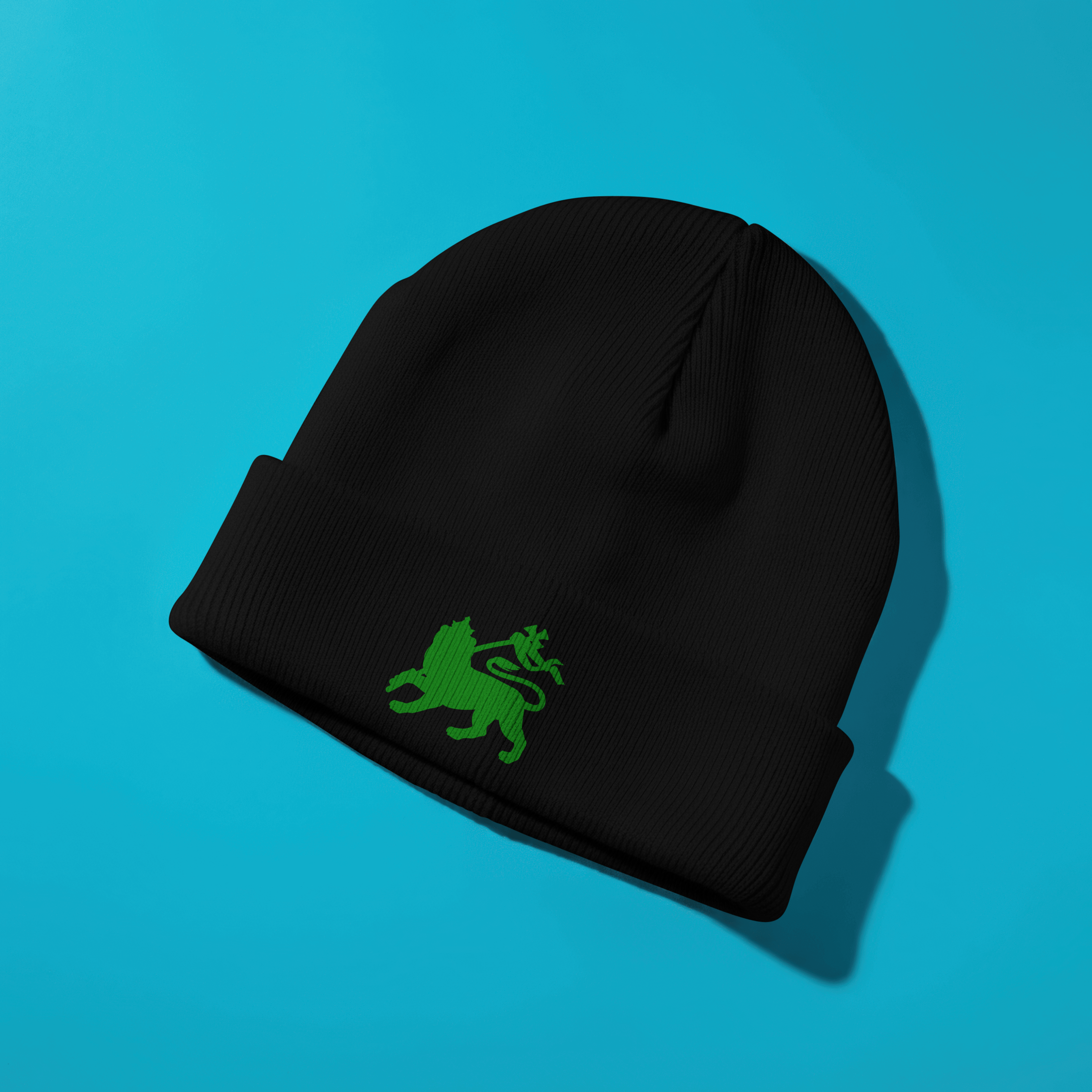 Conquering Lion Green Beanie 