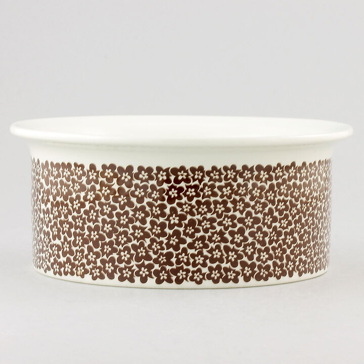Peter Winquist (Faenza 1970) Round Bowl with Brown Flower Patterns 15 cm (2)