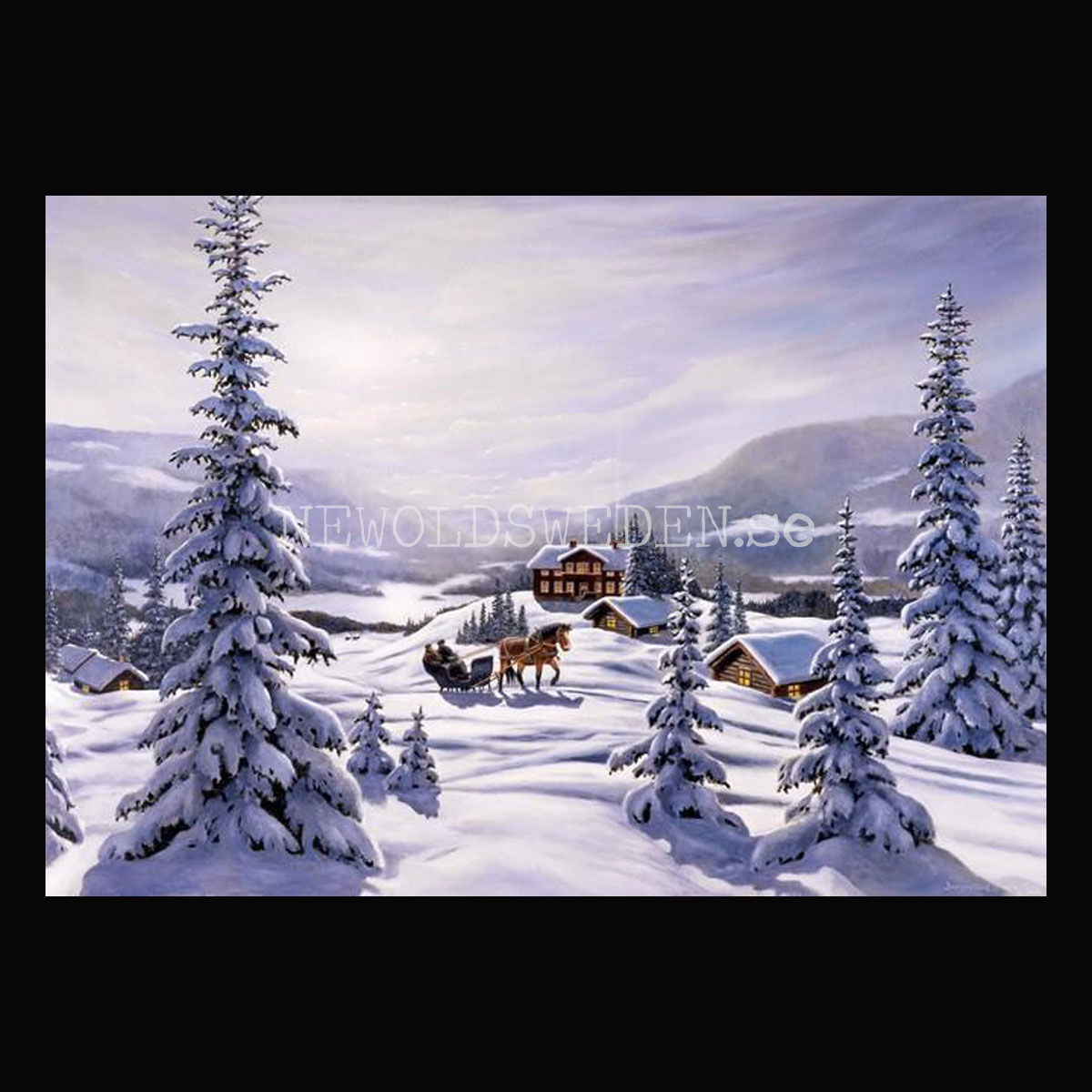 Vinterlandskap - Kylskåpsmagnet Jan Bergerlind 10 x 7 cm - M4