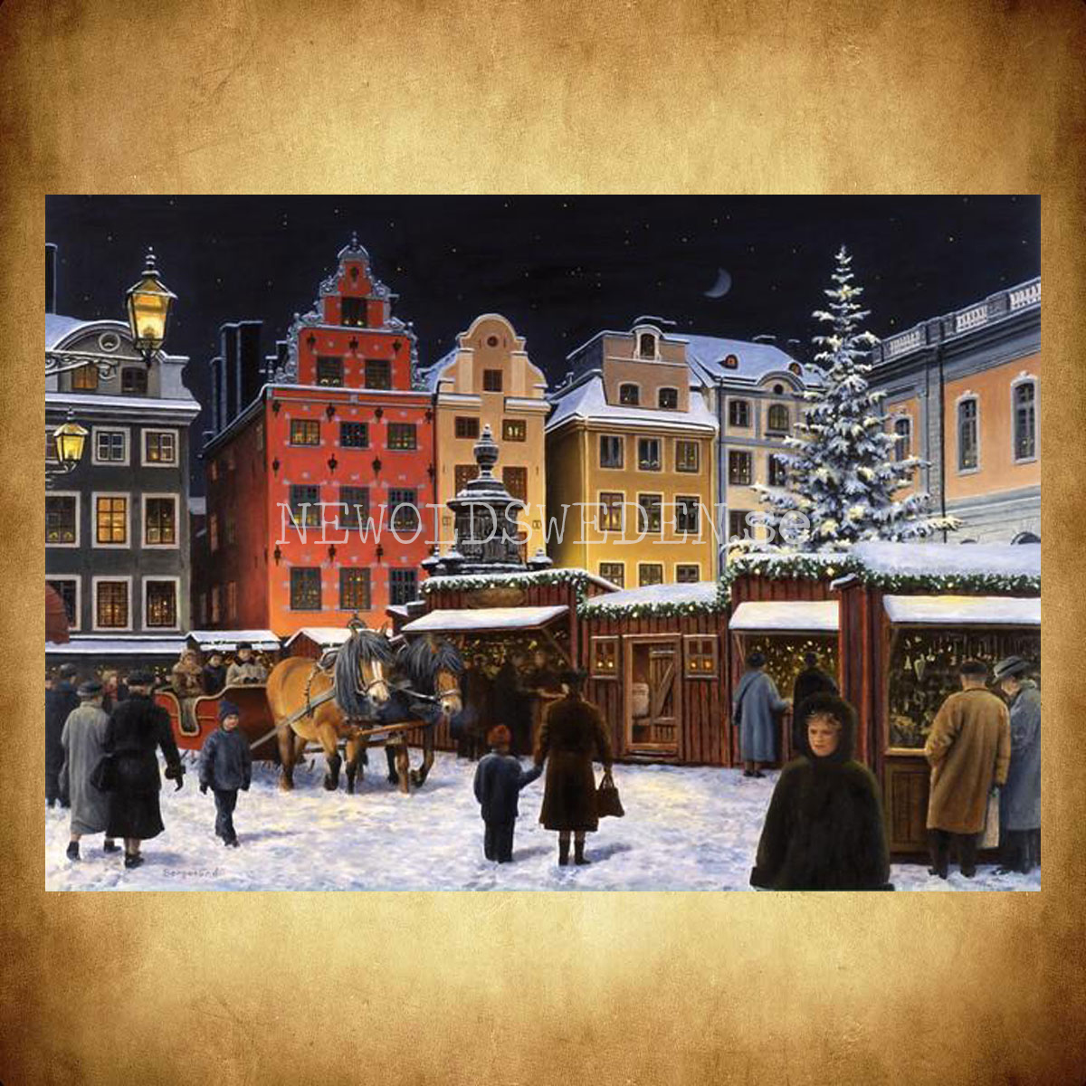 Julmarknaden - Kylskåpsmagnet Jan Bergerlind 10 x 7 cm - M4 - 2