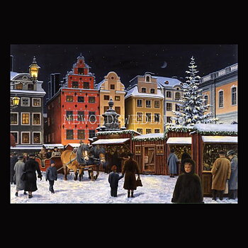 Julmarknaden - Kylskåpsmagnet Jan Bergerlind 10 x 7 cm - M4