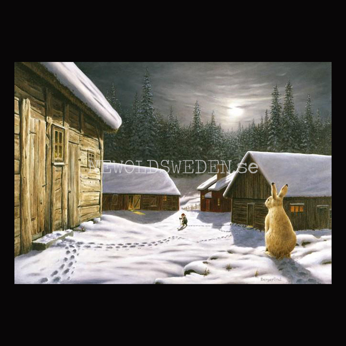 Midvinternatten - Kylskåpsmagnet Jan Bergerlind 10 x 7 cm - M4