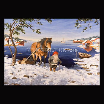 Hem till stugan - Kylskåpsmagnet Jan Bergerlind 10 x 7 cm - M4