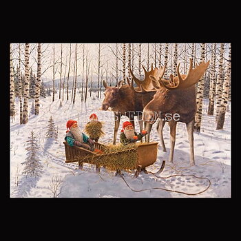 Möte i skogen - Kylskåpsmagnet Jan Bergerlind 10 x 7 cm - M4