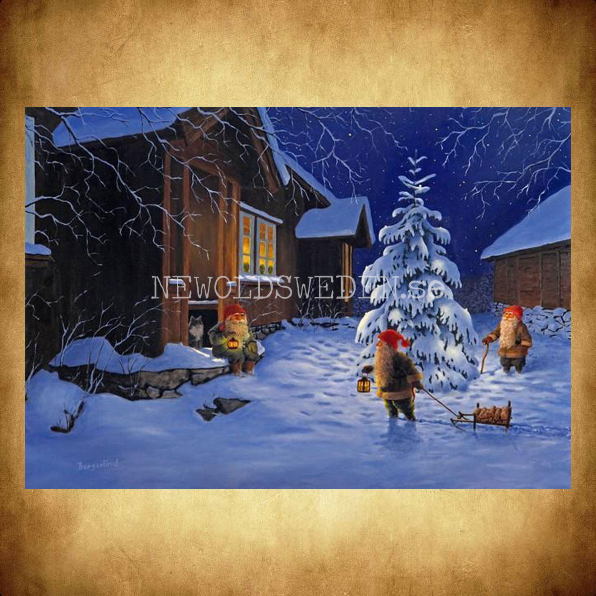 Välkommen! - Kylskåpsmagnet Jan Bergerlind 10 x 7 cm - M4 - 2