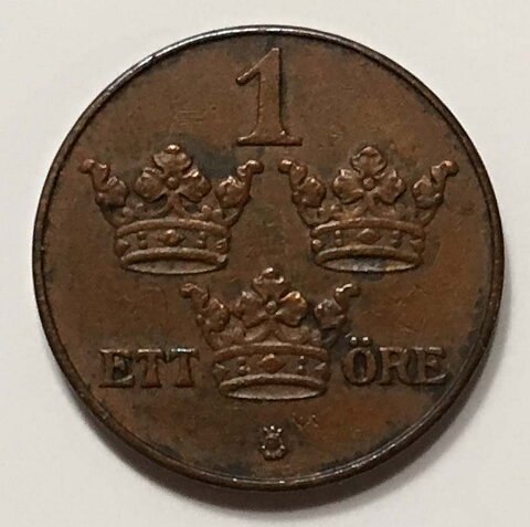 1 öre 1914 öppen 4:a nära 1+