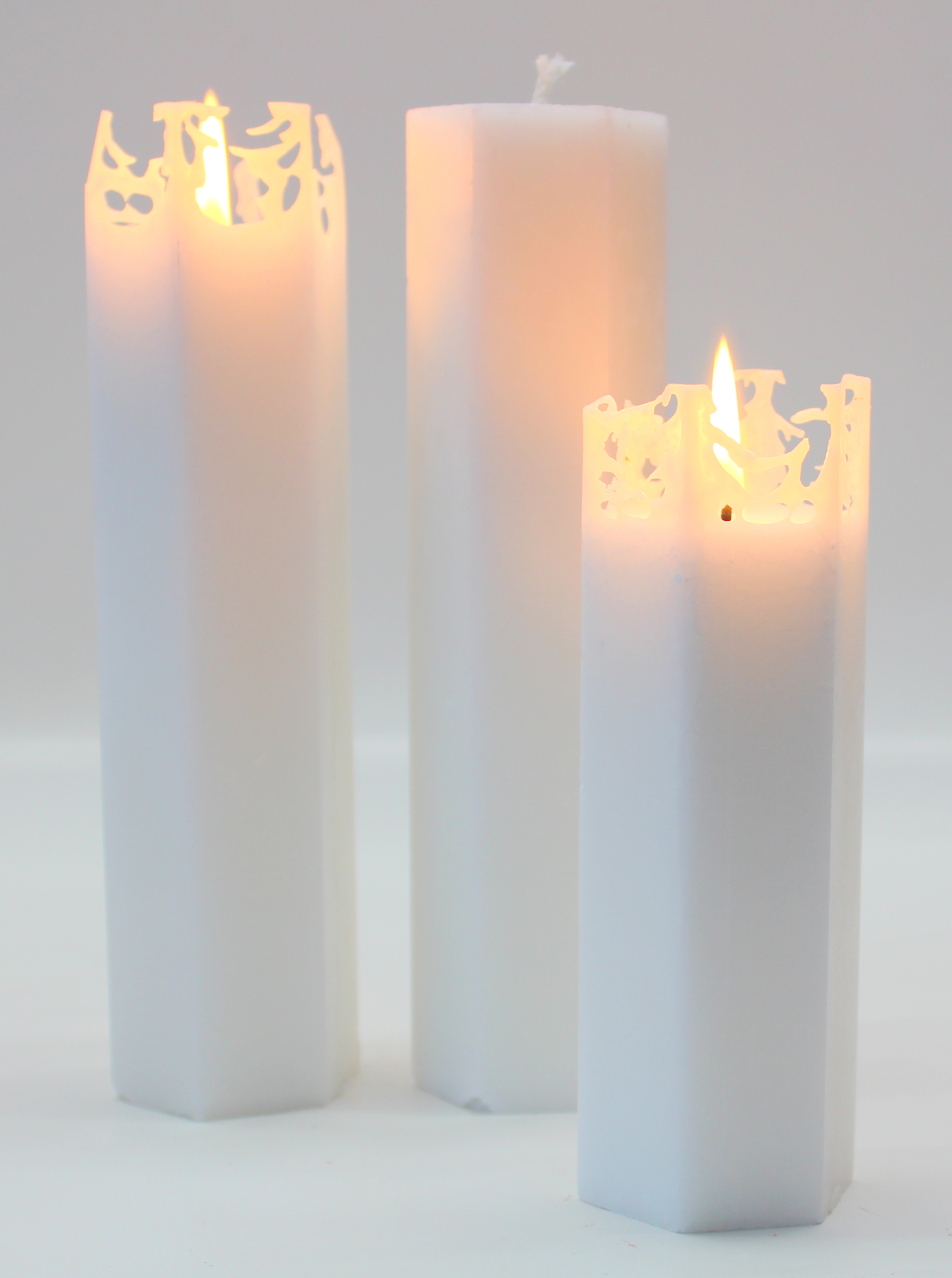 Spindelljus 6-Kant Vit 4,5x 20 cm 100% Stearin