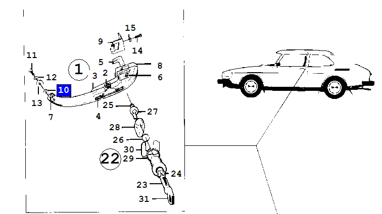 Intermediate outer handle 900 86-93