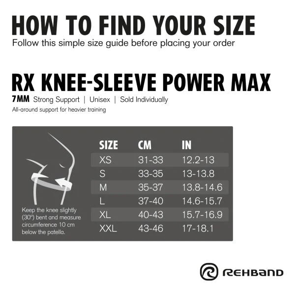 Rehband - RX KNEE SLEEVE POWER MAX 7MM ( 1 st) - 4