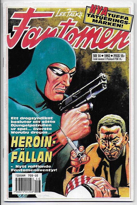 Fantomen 1992 Nr 16 VF Pren-ex/med Tatueringsmärken