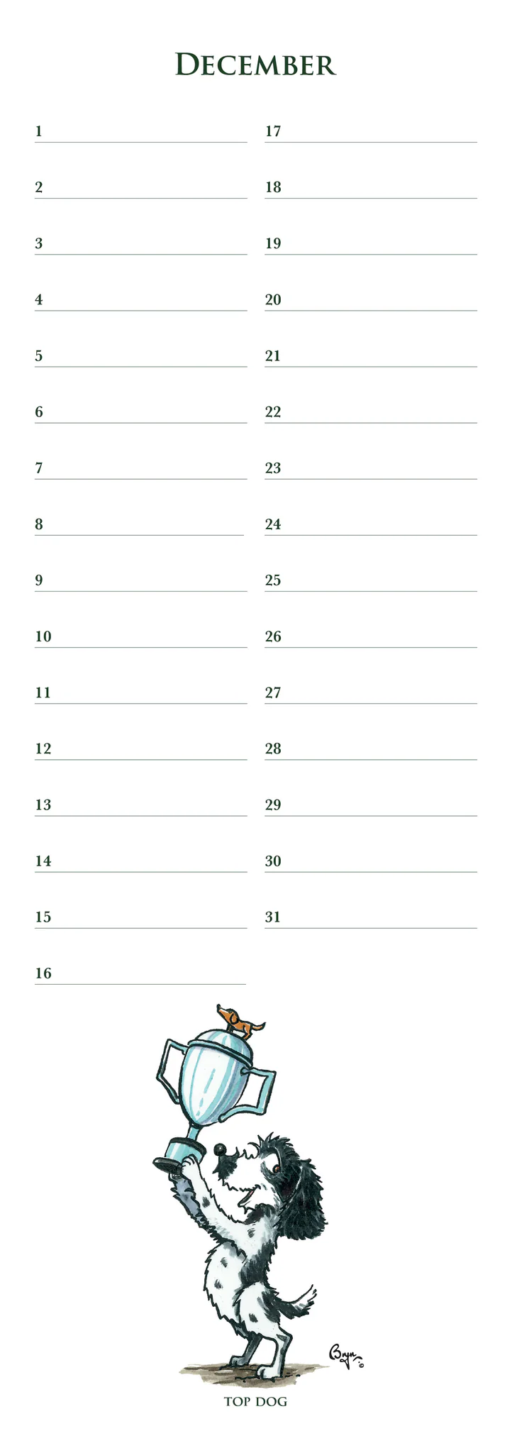 Dog Training Anniversary Calendar 2026 - 12