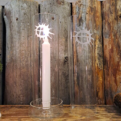 Glass pipe Stormglas Sol - Biejvve, Handmade Sami motif, Jokkmokk design ELD