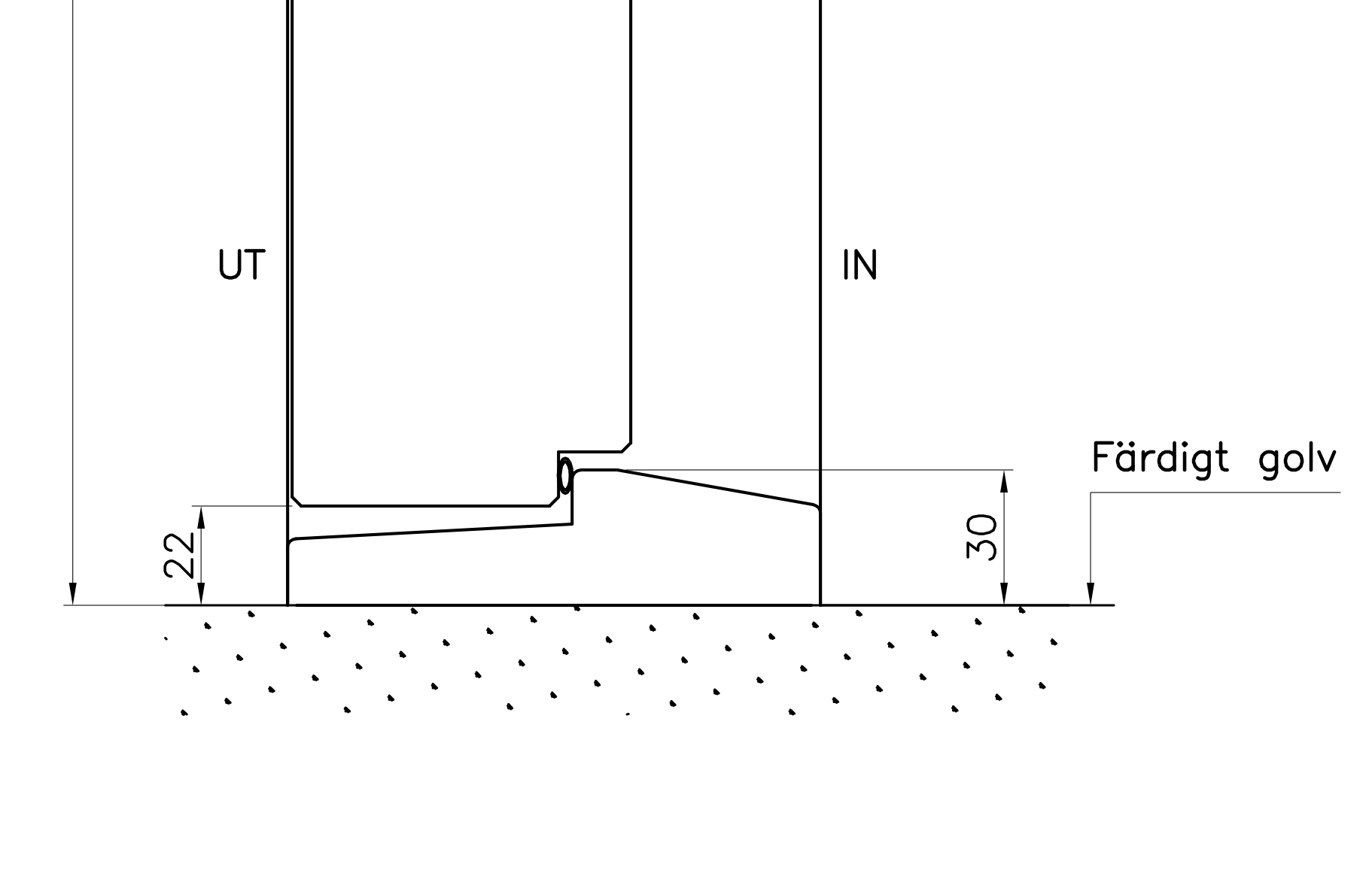 Dörrtröskel - Låg trätröskel, hårdträ 30x118 mm - 2