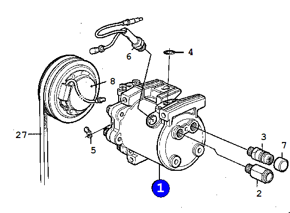 A/C kompressor 9000 90-93