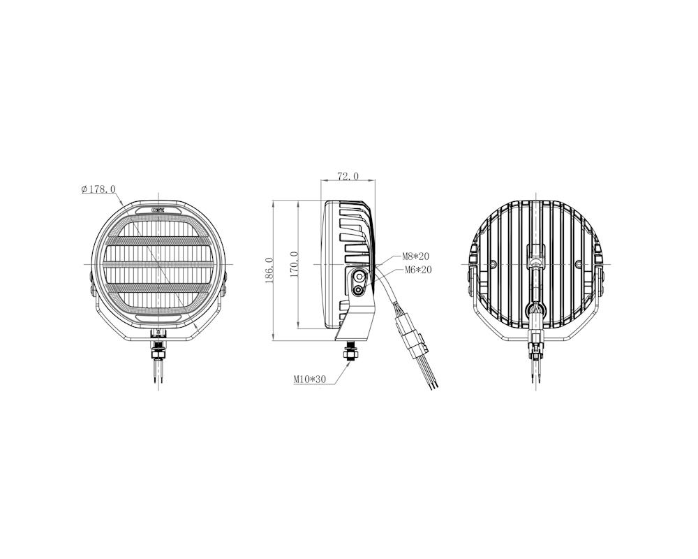 OZZ XR2 P7" LED Extraljus - Black - 6